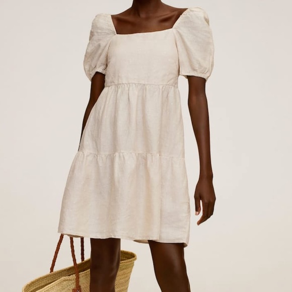 MNG Ruffled Linen Dress - Picture 9 of 13